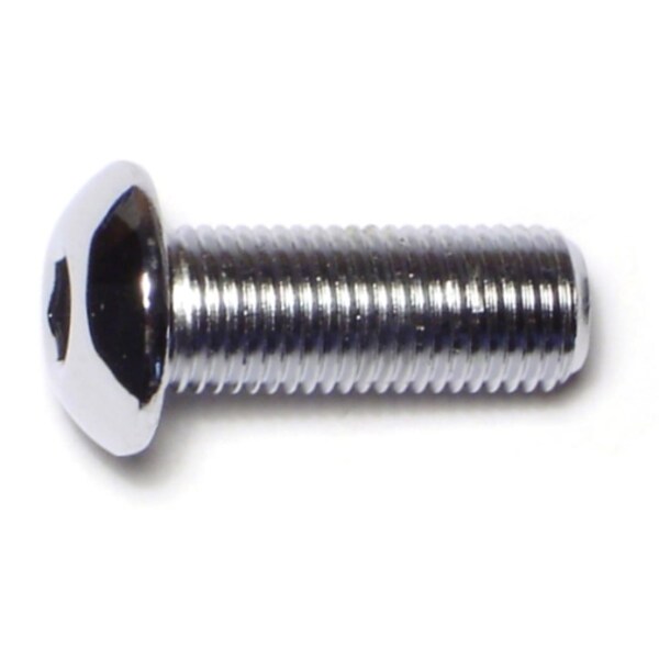 Midwest Fastener 3/8"-24 Socket Head Cap Screw, Button, Chrome Plated Steel, 1 in Length, 10 PK 74233 - main